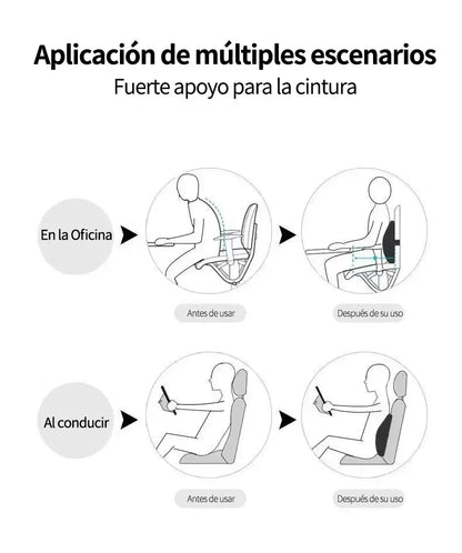 Memory Foam Lumbar Support Cushion for Car, Office & Gaming Chairs
