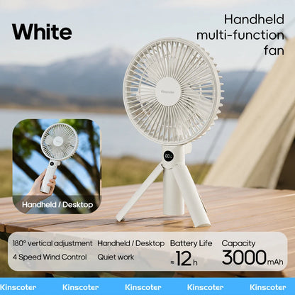 Handheld Folding Fan 3600mAh Rechargeable Desktop & Portable