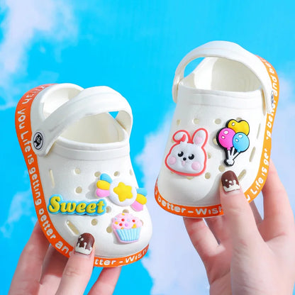 Kids Cartoon Clog Sandals – Cute Bear & Balloon Design