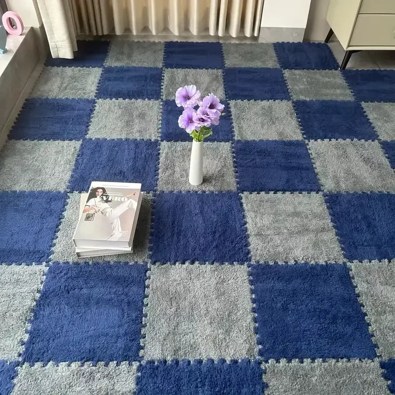 Plush Puzzle Floor Mat – 10pcs Interlocking Foam Tiles 30x30cm