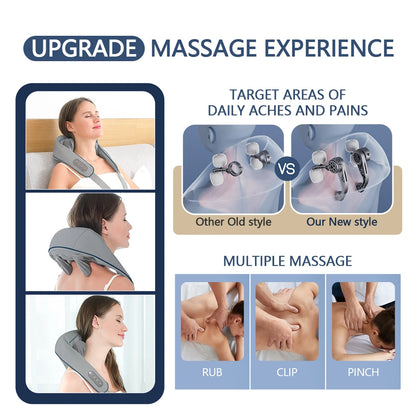 Neck & Shoulder Massager Shawl – Wireless Kneading Relief