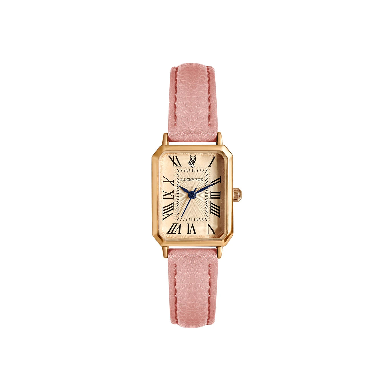 Women's Square Dial Quartz Watch with Leather Strap