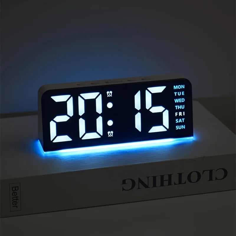 Digital LED Alarm Clock with Night Light, Temperature & Snooze