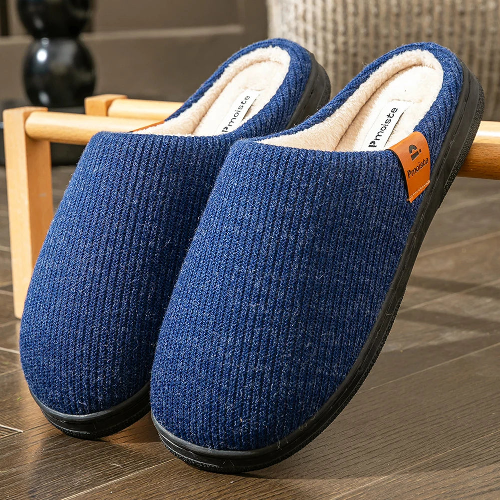 Men's Winter Slippers Memory Foam Anti-Slip Warm House Shoes