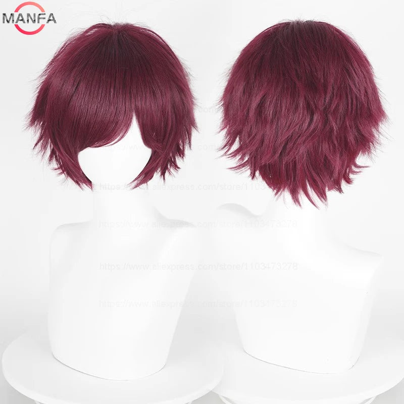 Short Straight Anime Cosplay Wig 30cm Multi-Color Unisex