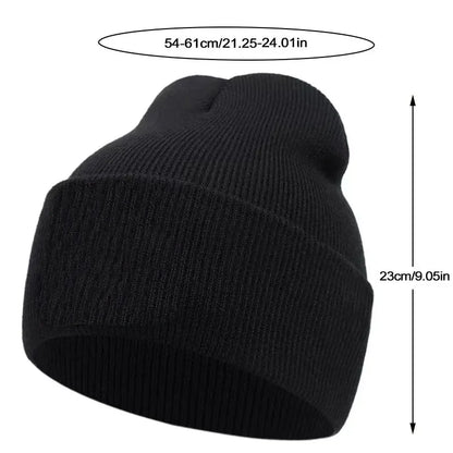 Cartoon Embroidered Knit Beanie Hat – Unisex Winter Cap