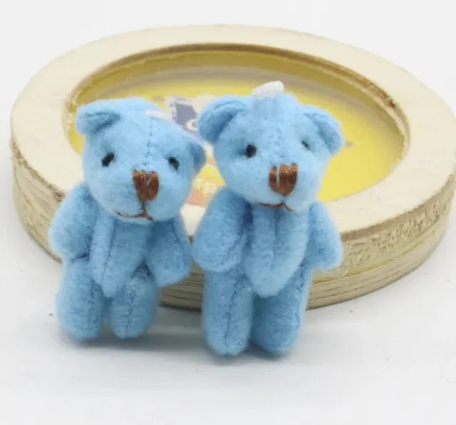 Mini Teddy Bear Plush Toys – 20pcs 4cm Kawaii Jointed Stuffed Bears