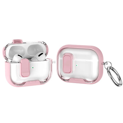 Clear AirPods Pro 3 Case Shockproof TPU Cover with Lock & Carabiner Ring