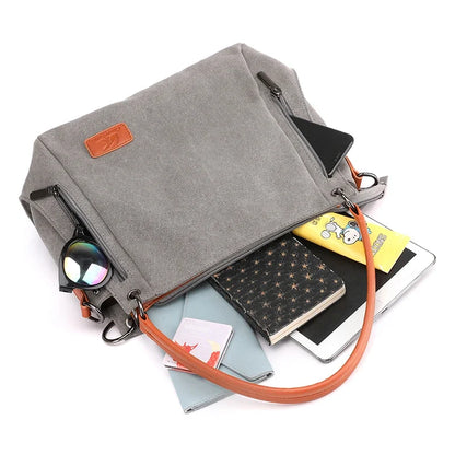 Canvas Shoulder Bag Women Large Capacity Crossbody Handbag