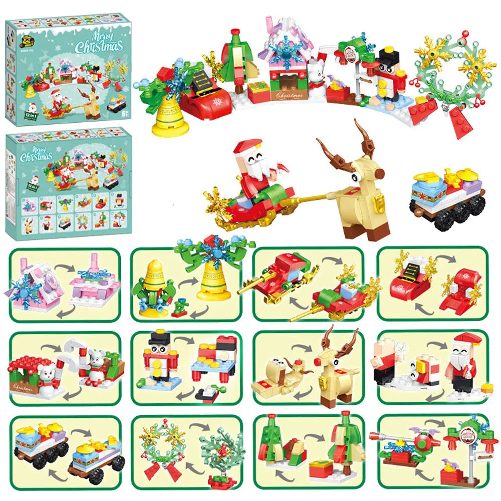 Christmas Micro Building Blocks Set – Santa, Reindeer & More