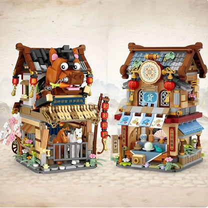 Street View Cafe Building Blocks Set – Cute Bear Coffee Shop Model