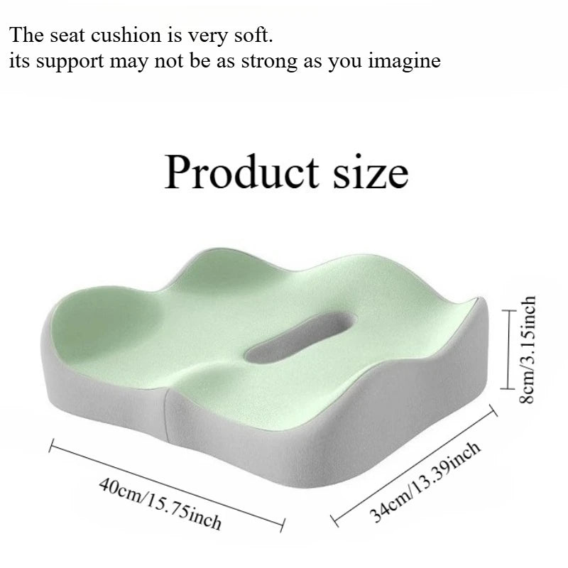 3D Ergonomic Memory Foam Seat Cushion – Washable Office Chair Pad