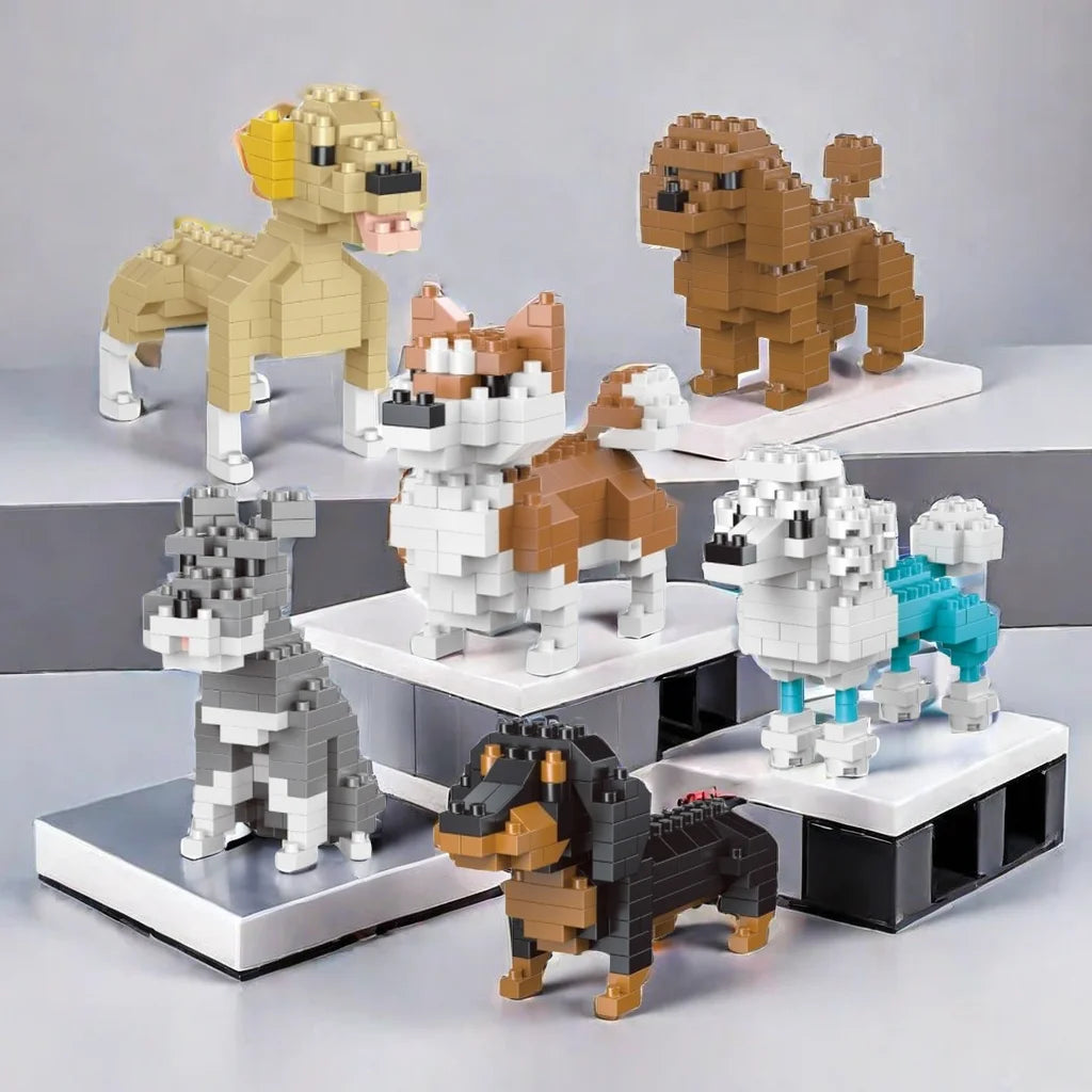Mini Dog & Cat Building Blocks Toy – Lifelike Micro Brick Animal Figures