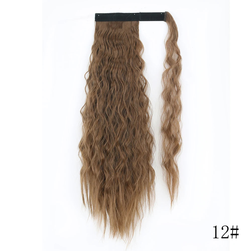 Wrap Around Ponytail Extension Synthetic Straight Hair 22-34 Inch