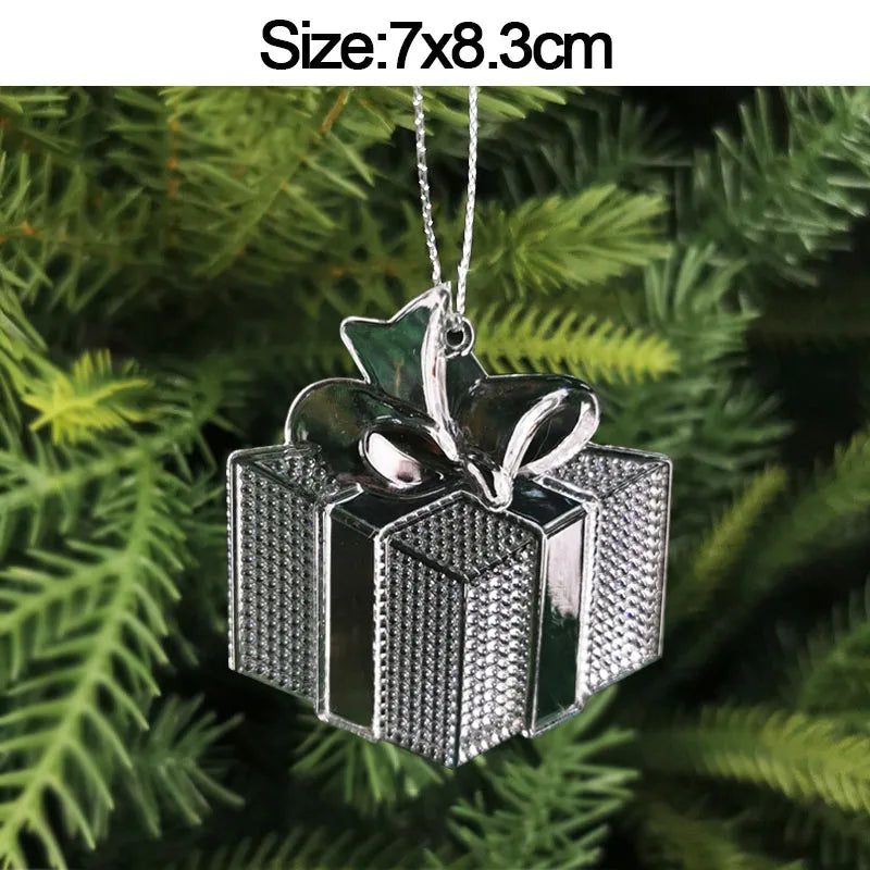 Crystal Acrylic Christmas Tree Hanging Ornaments – 5-Pack