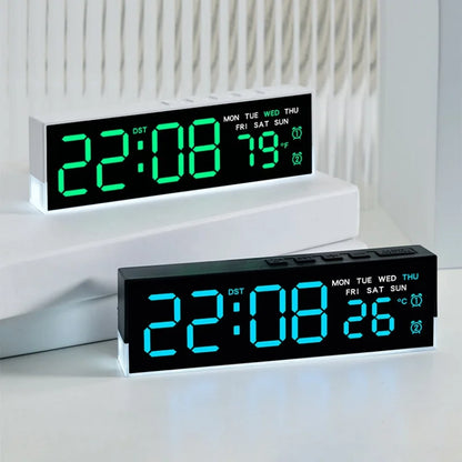 USB Digital Alarm Clock with Mood Light, Temperature & Dual Alarm