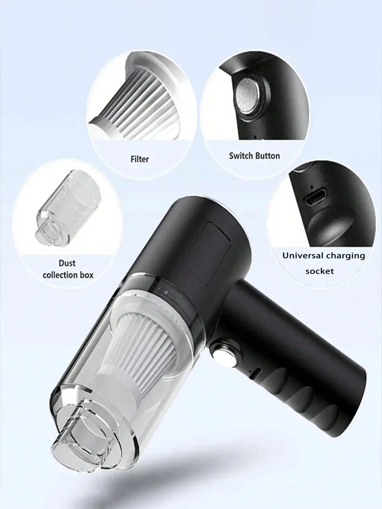 Multifunctional Cordless Handheld Vacuum Cleaner with Multiple Nozzles