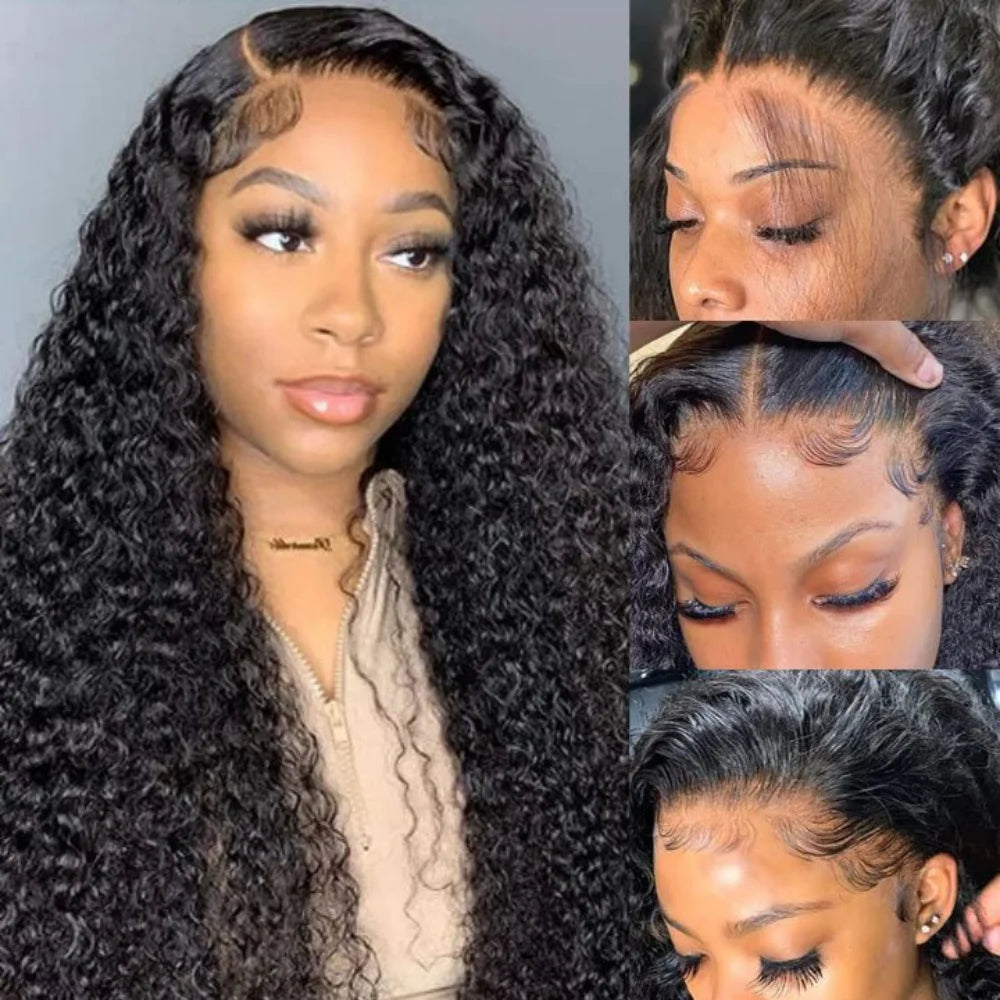 13x6 Deep Wave Human Hair Lace Front Wig – Extra Long 16–42"