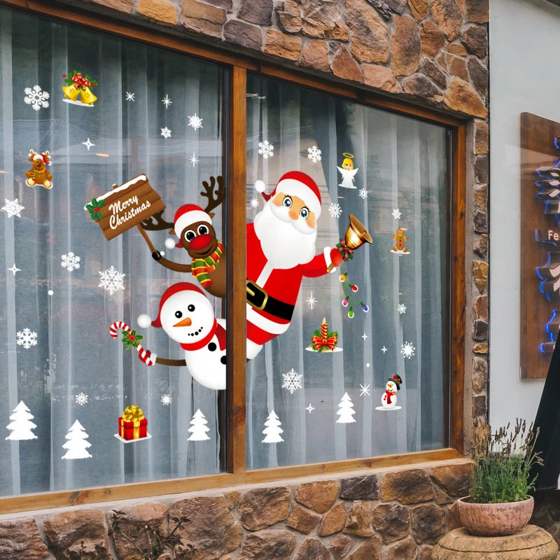 Christmas PVC Window Stickers – Festive Wall Decals for Home Decor