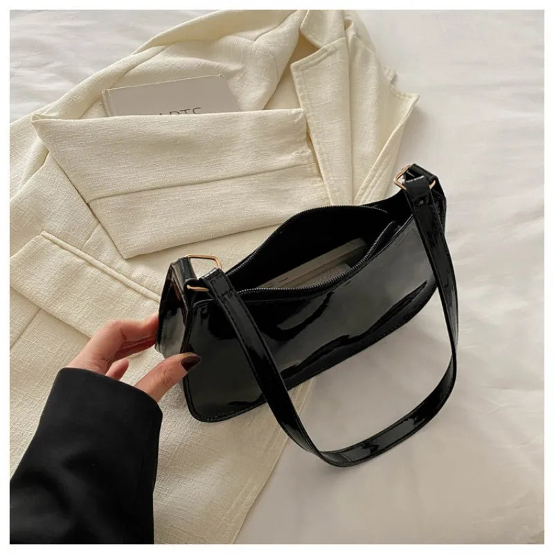 Women's PU Leather Shoulder Bag – Mini Underarm Handbag