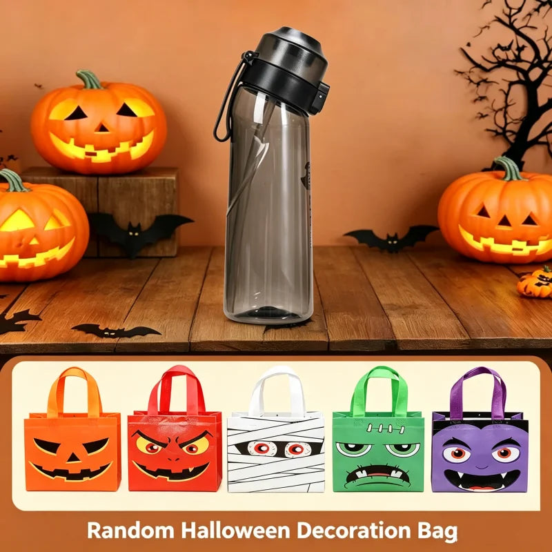 Air Flavored Water Bottle with Straw and Halloween Gift Bag