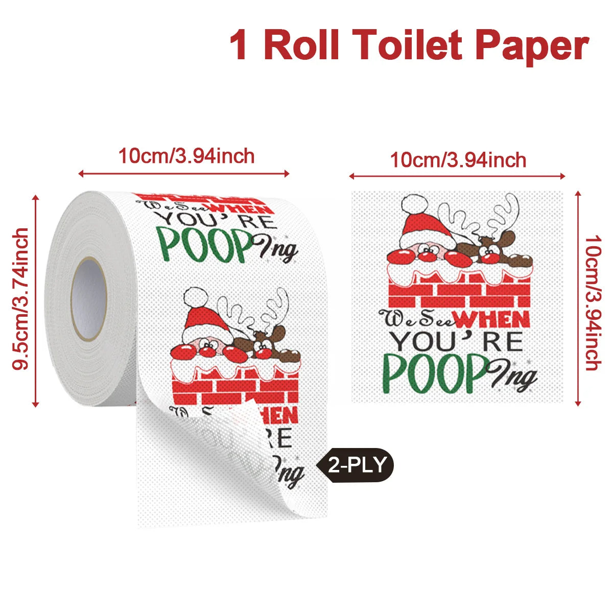Christmas Printed Toilet Paper Roll – Festive Holiday Tissue