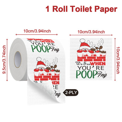 Christmas Printed Toilet Paper Roll – Festive Holiday Tissue
