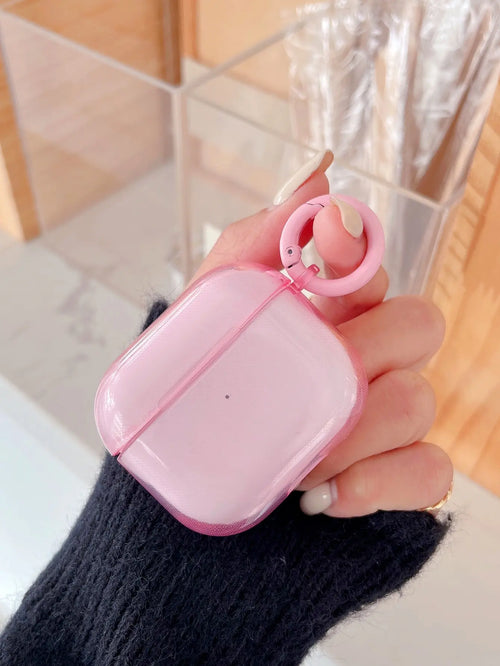 AirPods Case Candy Color Clear Soft TPU with Carabiner Ring