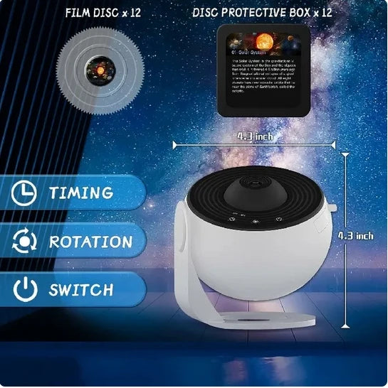 Galaxy Projector Night Light – 360° Rotating Planetarium Lamp
