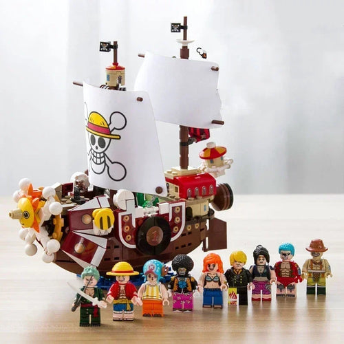 One Piece Thousand Sunny Pirate Ship Building Block Set with 9 Figures