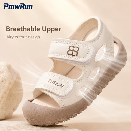 Toddler Closed-Toe Sandals – PU Leather Anti-Slip Summer Shoes