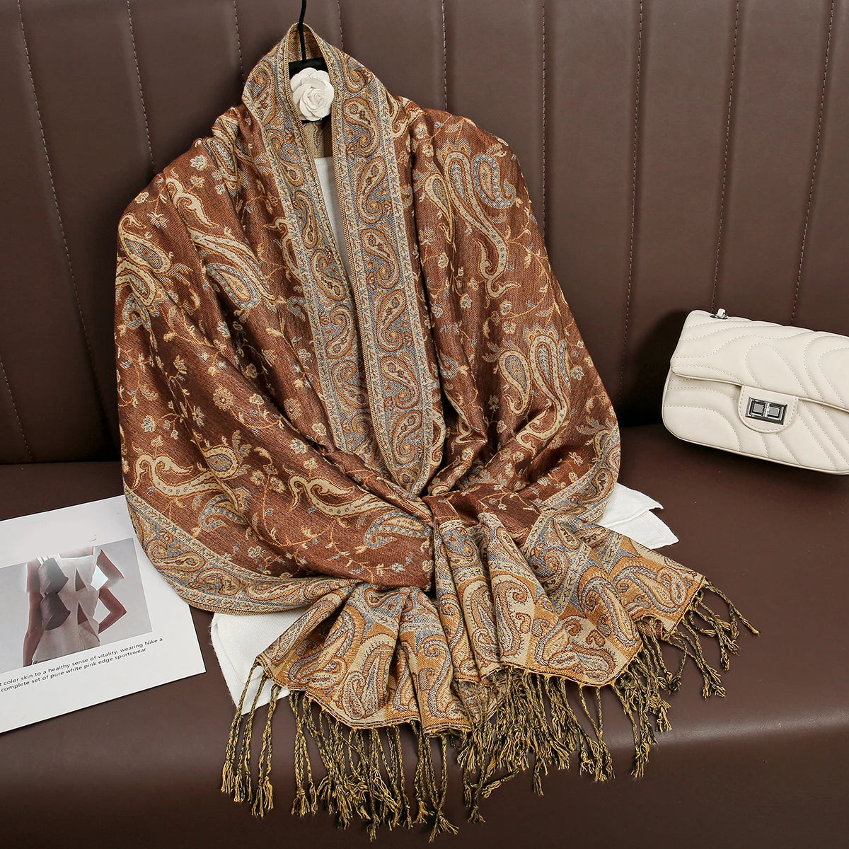 Paisley Print Cashmere Pashmina Shawl for Women – Warm Winter Wrap