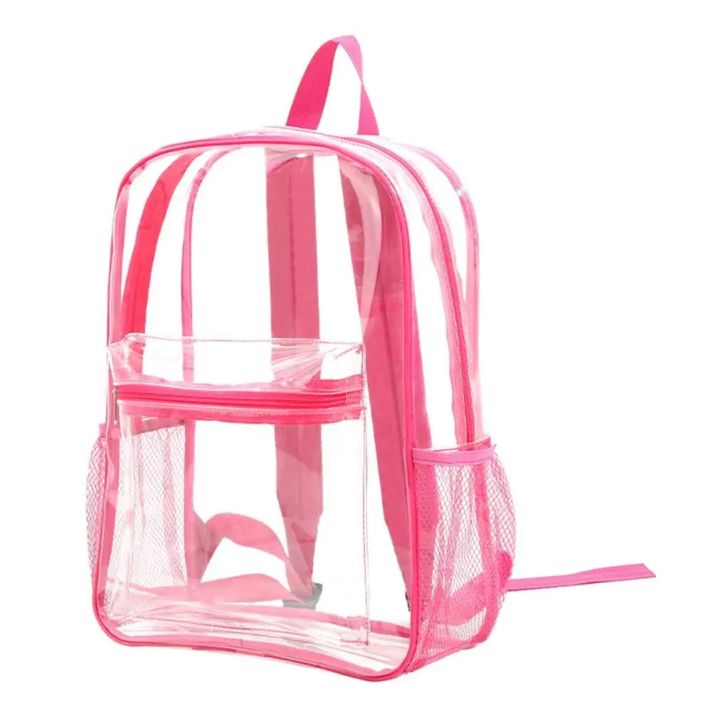 Clear PVC Transparent Backpack – Large Capacity Travel & Sports Bag
