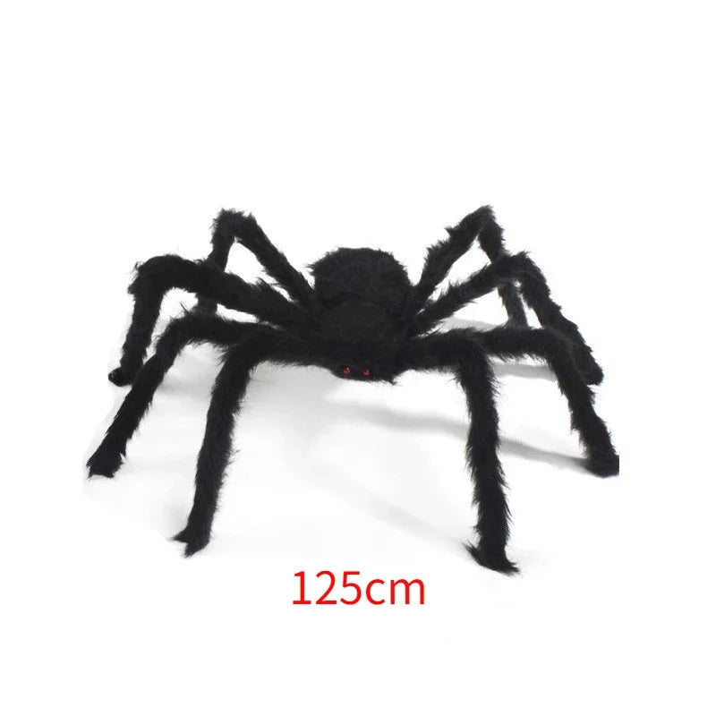 Giant Plush Black Spider Halloween Decoration – Multiple Sizes