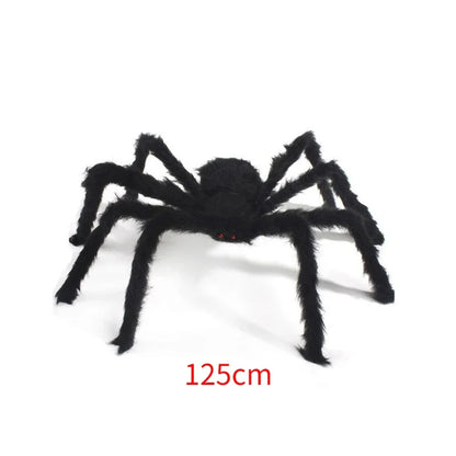 Giant Plush Black Spider Halloween Decoration – Multiple Sizes