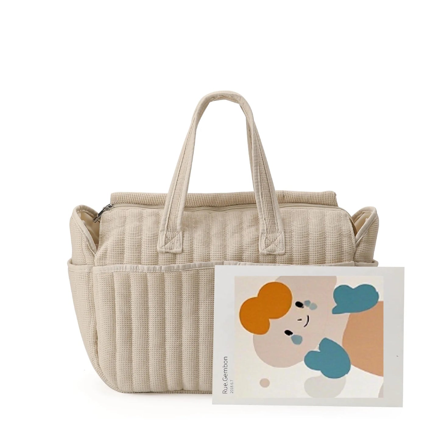 Large Diaper Bag Tote Waterproof Quilted Nursing Changing Bag