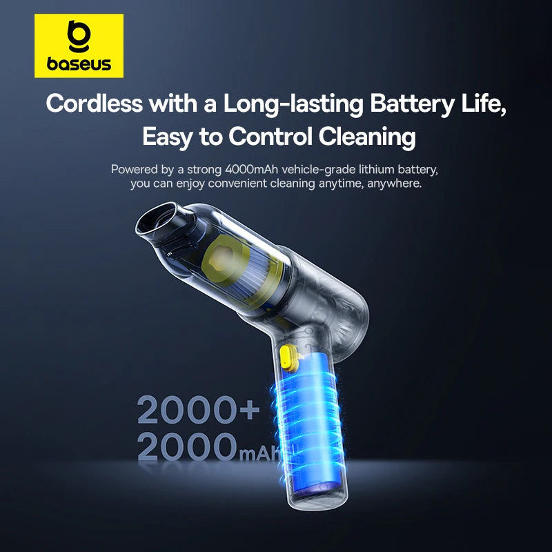 Baseus Cordless Car Vacuum Cleaner & Air Blower Gun – Portable Handheld