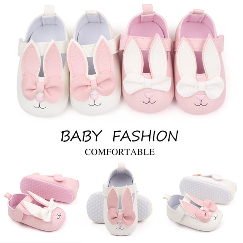 Baby Girl Bunny Ear Mary Jane Shoes – Soft Sole First Walker
