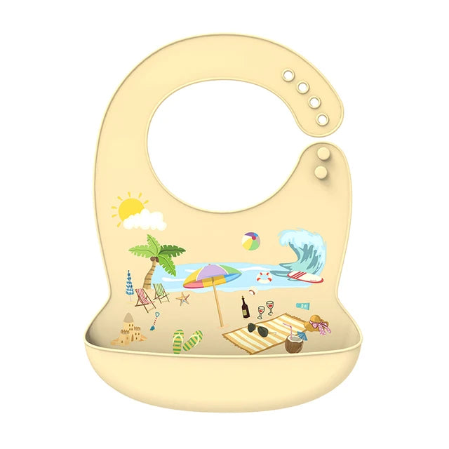 Silicone Baby Bib with Food Catcher – Waterproof & Soft
