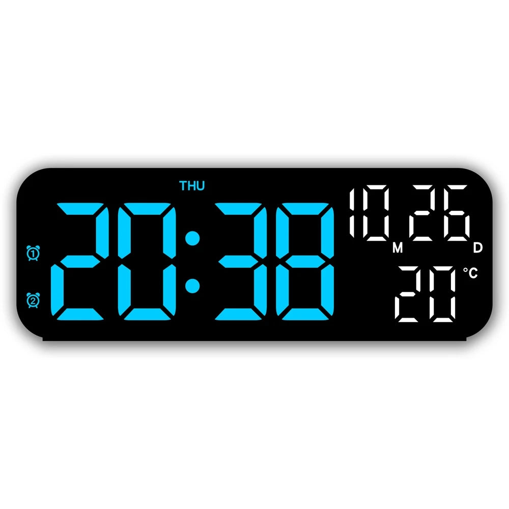 Digital LED Alarm Clock with Temperature & Date Display
