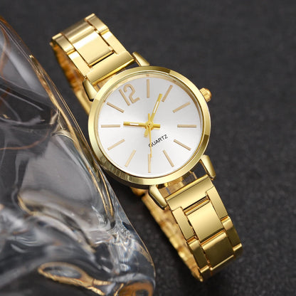 Women's Quartz Watch & Cuff Bracelet Set – 2 Piece