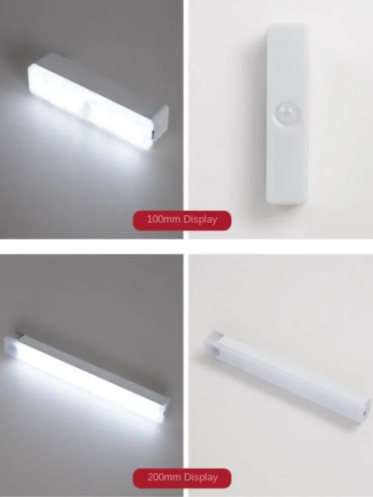 PIR Motion Sensor LED Light Bar – Rechargeable USB Cabinet Light