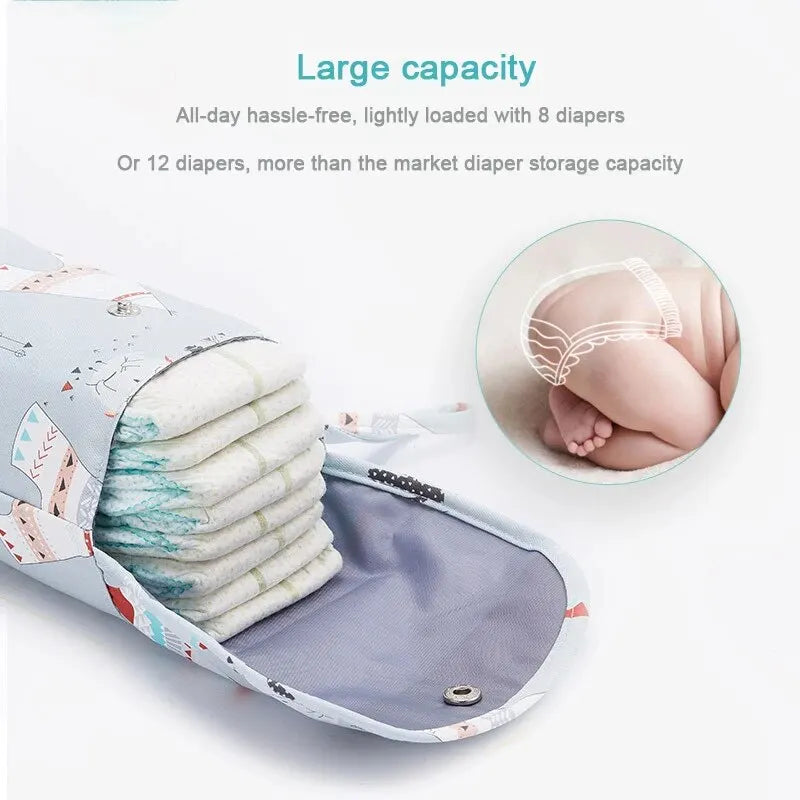 Waterproof Baby Diaper Bag Wet Dry Pouch with Wristlet