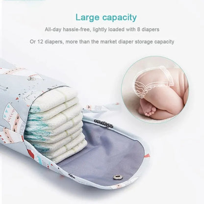 Waterproof Baby Diaper Bag Wet Dry Pouch with Wristlet