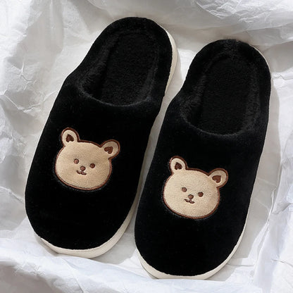 Cute Bear Plush Slippers for Women & Men
