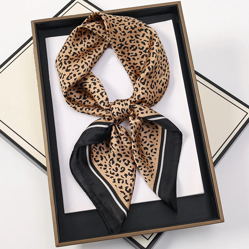 Silk Feel Square Scarf for Women – Satin Hair Wrap & Foulard Shawl