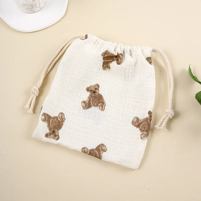 Cute Cartoon Print Drawstring Diaper Bag – Baby Storage Pouch