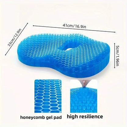 Gel Honeycomb Seat Cushion with Cover – U-Shaped Tailbone Relief