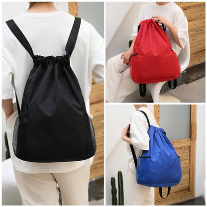 Drawstring Backpack with Side Pockets – Unisex Sports & Casual Bag