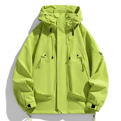 Men's Waterproof Hooded Windbreaker Jacket – Lightweight Cargo Coat